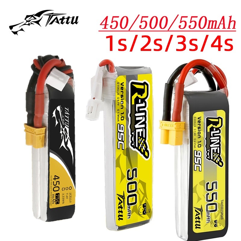 Drone Racing Battery - 3Pcs NEUE TATTU 450/500/550mAh 75/95C 3,7/3,8/7,4/11,1/14,8